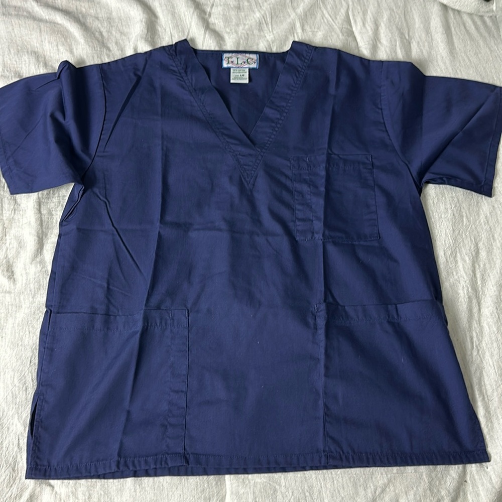 Nursing scrubs TLC navy blue size large